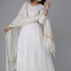 Chikankari Cotton Anarkali Indian Kurti For Women Summer Dress Kurta Pant With Dupatta Set Pakistani Kurta