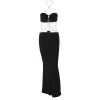 Halter Neck Hollow Out Dress for Women Sexy Chain Detail Summer Party Club Dresses