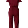 Jumpsuits for Women 2025 Spring Summer Casual Dressy Short Sleeve Romper Airport Vacation Travel Outfits