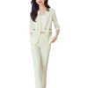 Women Black Beige Patchwork Jacket and Suits Pants Spring Summer Office Lady Elegant 2 Piece Sets High End Outfits