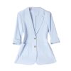 419GsC5GyrL.jpg Women Spring Summer Wear Half Sleeve Jacket Office Single Breasted Thin Suit Blazer