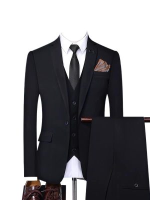 Slim Fit Mens Formal 3 Piece Suit Vest Pants Business Wedding Prom Party Dinner Groom Tuxedo