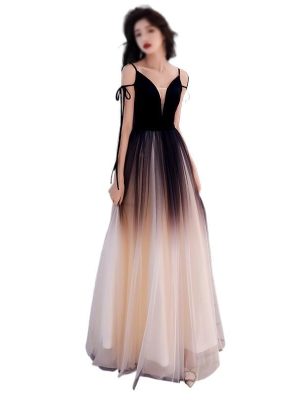 Fashionable Casual V-Neck Cocktail Party Dress Womens Elegant Slim Fit Formal Evening Gown