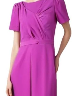 Women’S Round Neck Solid A Line Dress Summer Short Sleeve Midi Casual Party Robe for Evening Party
