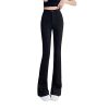 Women Solid Color Suit Pants Summer Female High Waisted Mop Pants Lady Flared Pants