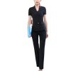 Women Summer Business Pant Suit Formal Slim Short Sleeve V Neck Blazer and Trousers Office Ladies Work Wear Uniform