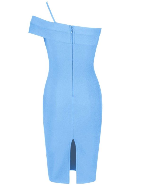 Women's Cut Out One Shoulder Sleeveless Split Club Party Fashion Bandage Dress