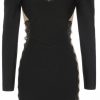Womens Sexy Black Lace Party Dress V Neck Splicing Bodycon Evening Dinner Cocktail Dress