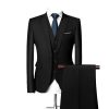 Slim Fit Mens Formal 3 Piece Suit Vest Pants Business Wedding Prom Party Dinner Groom Tuxedo