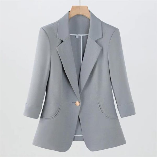 Women's Spring Summer Slim Half Sleeve Casual Jacket Lady Office Jacket Tops