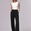 Women's Wide Leg Pants, High Waist Business Work Elastic Suit Pants for Woman, Sports Straight Trousers