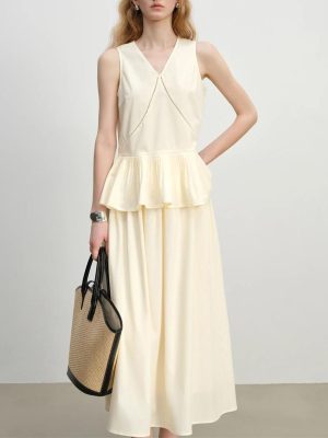 Women's Ruffle Sleeveless Top and Skirt Set 2025 Summer Holiday Dressy Outfits for Summer