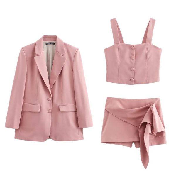 Women's in The Summer of The Single-Breasted Leisure Suit Coat Mini Overskirt Suit