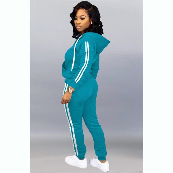 Womens Two Piece Outfits Casual Sweatsuits Solid Tracksuit Jogging Sweat Suits Matching Jogger Hoodie Pants Set
