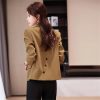 511tZ7HCdL.jpg Women 2 Button Office Long Sleeve Solid Coats Turn Down Collar Vintage Jacket Loose Blazer