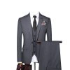 Solid Color Slim Fit Korean Style Men Suits Three Piece Set Business Formal Vest Trousers Wedding Classic Outfit