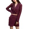 515CP9-3lPL.jpg Spring Summer Stylish Blazer Suits Sets Women Crop Coat High Waist Pocket Mini Skirts Outfit Suits