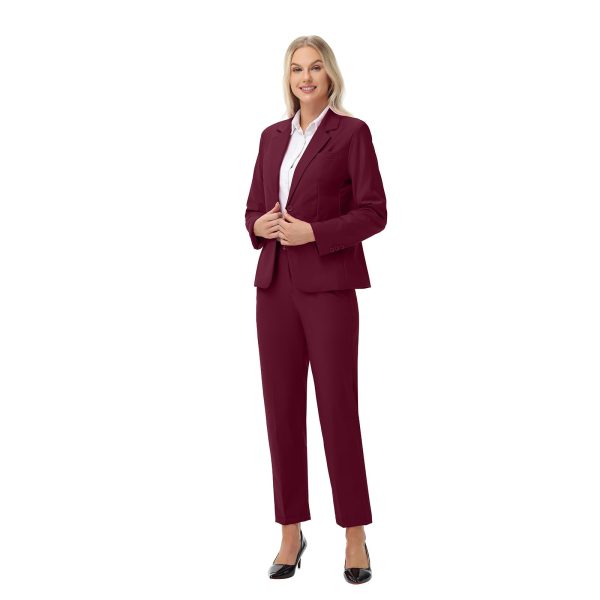 Women Suits 2 Piece Pants Suits for Women Dressy Business Work Professional Slim Fit Suit
