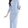 Women Commuting Office Half Skirt Two Piece Set Slim Fit Double Breasted Long Sleeved Half Skirt Set