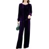 Women's Velvet Set - Long Sleeve Top & Trousers Premium Comfort for Daily Wear