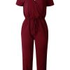 Jumpsuits for Women 2025 Spring Summer Casual Dressy Short Sleeve Romper Airport Vacation Travel Outfits