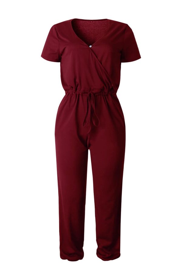 Jumpsuits for Women 2025 Spring Summer Casual Dressy Short Sleeve Romper Airport Vacation Travel Outfits