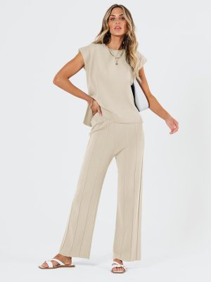 2 Piece Sets for Women Summer Vacation 2025 Lounge Outfits Matching Two Pcs Spring Knit Tracksuits Sweat Suits