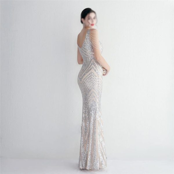 Womens Elegant Banquet Evening Gown Fashionable Slim Formal Party Maxi Dresses