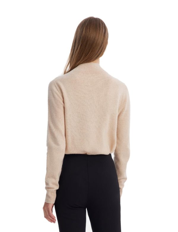 Women's Seamless 100% Wool Sweater, Long Sleeve Crewneck Sweater 2024 Fall Winter Pullover for Women