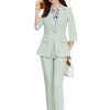 Women Summer Temperament Style Professional Slim Blazer and Pants Two Piece Sets Office Work Wear Yellow Suits