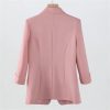 Women Spring Summer Pink Business Coat All Match Jascket Korea Work Office Suit White Black Blazers