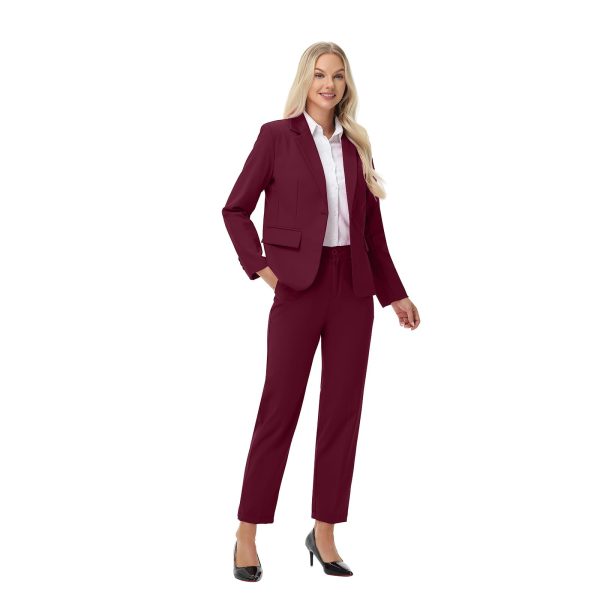 Women Suits 2 Piece Pants Suits for Women Dressy Business Work Professional Slim Fit Suit