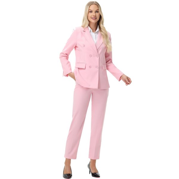 Pant Suits for Women Formal Pant Suits Double Breasted Blazer Sets Women 2 Piece Outfits