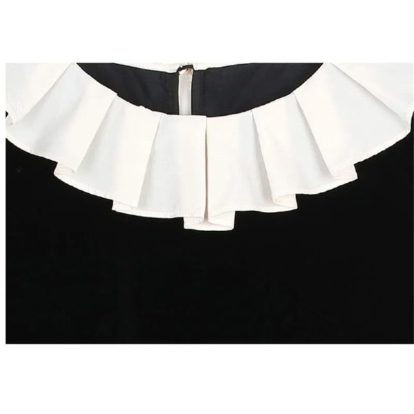 Plus Size Women's Velvet Suit - Fashion Collar Blouse & Wide Leg Trousers Contemporary Silhouette