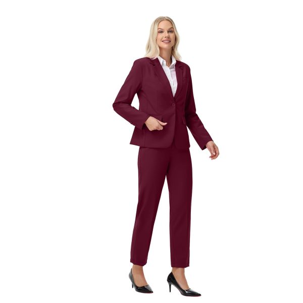 Women Suits 2 Piece Pants Suits for Women Dressy Business Work Professional Slim Fit Suit