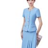 Women's Two-Piece Short-Sleeved Blazer Long Skirt Showing Elegant Temperament
