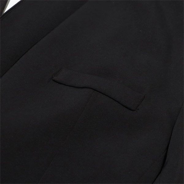 51UTeauQPXL.jpg Women Autumn Single Button Backless Full Sleeve Ladies Black Blazer Coat Long Suit Jacket