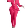 Sexy 2 Piece Outfits for Women Long Sleeve Solid Blazer with Pants Casual Elegant Business Suit Sets