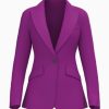 Women's Suit Blazer Peak Lapel One Button Office Work Business Jacket