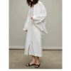 Women's Street Style Set - White Linen Shirt & Skirt Minimalist City Wear