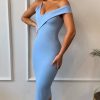 Women's Cut Out One Shoulder Sleeveless Split Club Party Fashion Bandage Dress