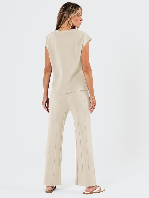 2 Piece Sets for Women Summer Vacation 2025 Lounge Outfits Matching Two Pcs Spring Knit Tracksuits Sweat Suits