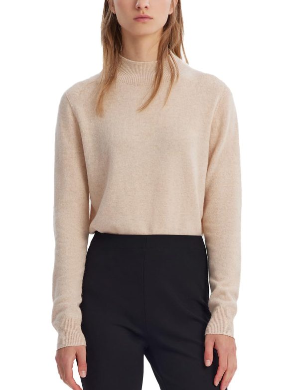 Women's Seamless 100% Wool Sweater, Long Sleeve Crewneck Sweater 2024 Fall Winter Pullover for Women