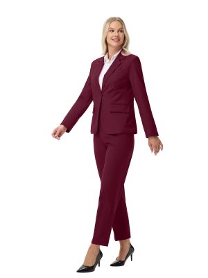Women Suits 2 Piece Pants Suits for Women Dressy Business Work Professional Slim Fit Suit
