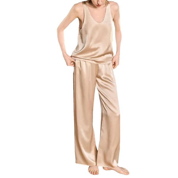 Women's Silk Sleepwear - Mid Sleeve Mulberry Pajama Set Home Holiday Relaxation