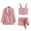 Women's in The Summer of The Single-Breasted Leisure Suit Coat Mini Overskirt Suit