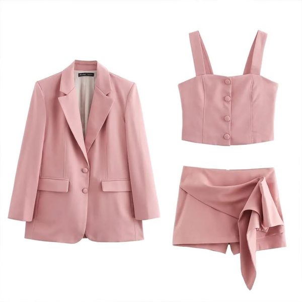 Women's in The Summer of The Single-Breasted Leisure Suit Coat Mini Overskirt Suit