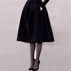 Women's Notched Suit Midi Dress - Office Lady Slim Black Long Sleeve