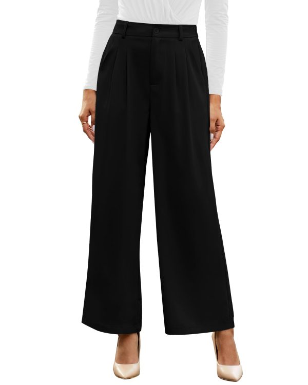 Wide Leg Pants for Women Work Business Casual High Waisted Dressy Pants Flowy Trousers Office