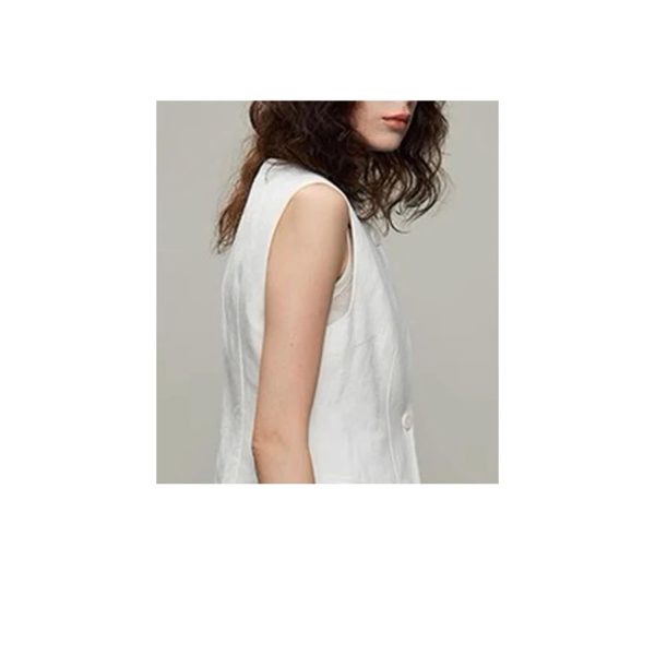 Women's Street Style Set - White Linen Shirt & Skirt Minimalist City Wear